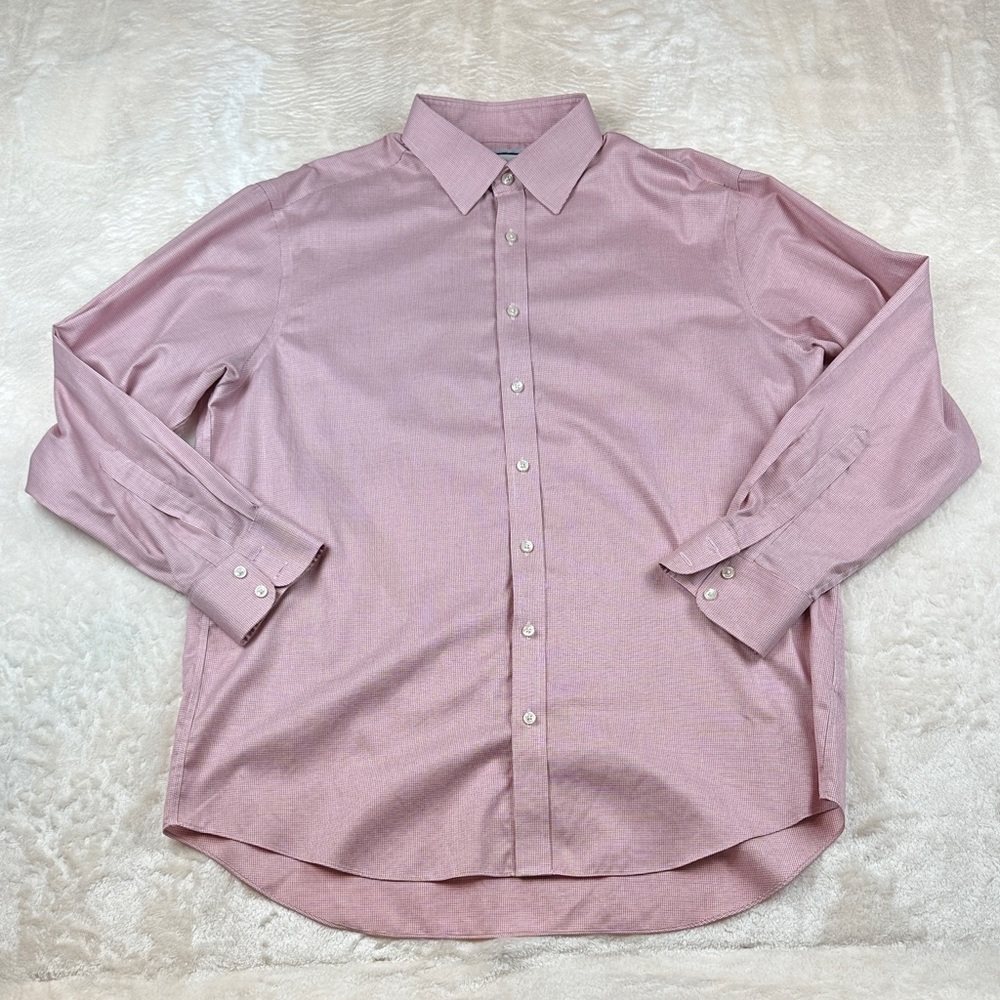 Charles Tyrwhitt Soft Red/White Button-Down Dress Shirt